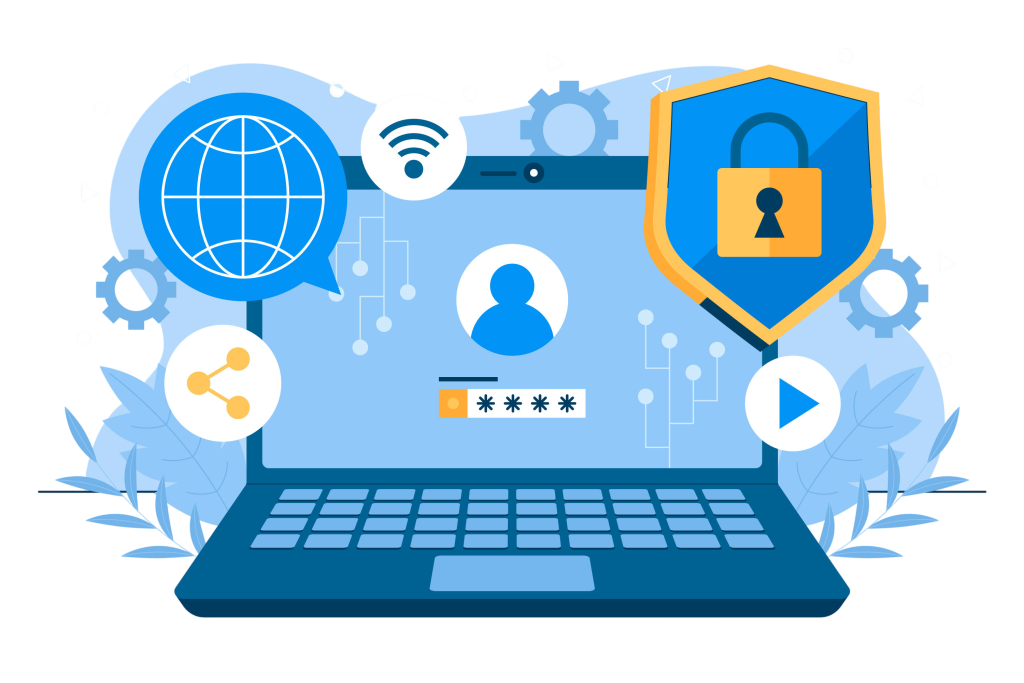 An illustration of a secured data login for digital records
