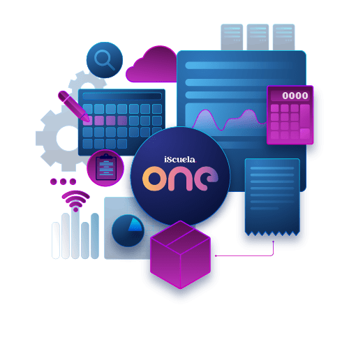 An illustration of school management system