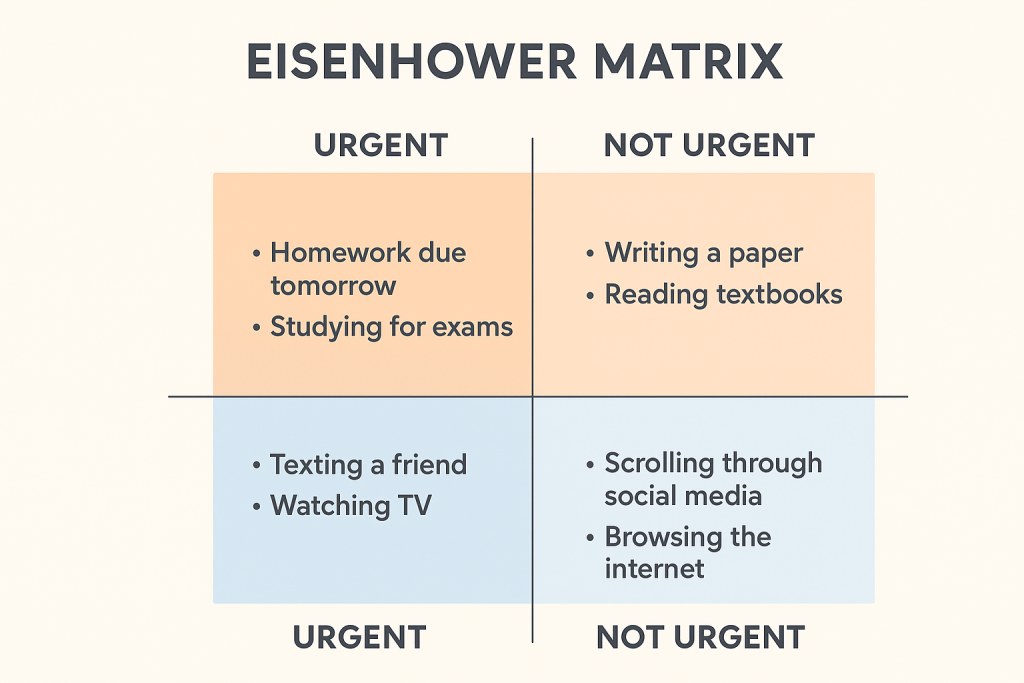 Eisenhower matrix urgent and not urgent work
